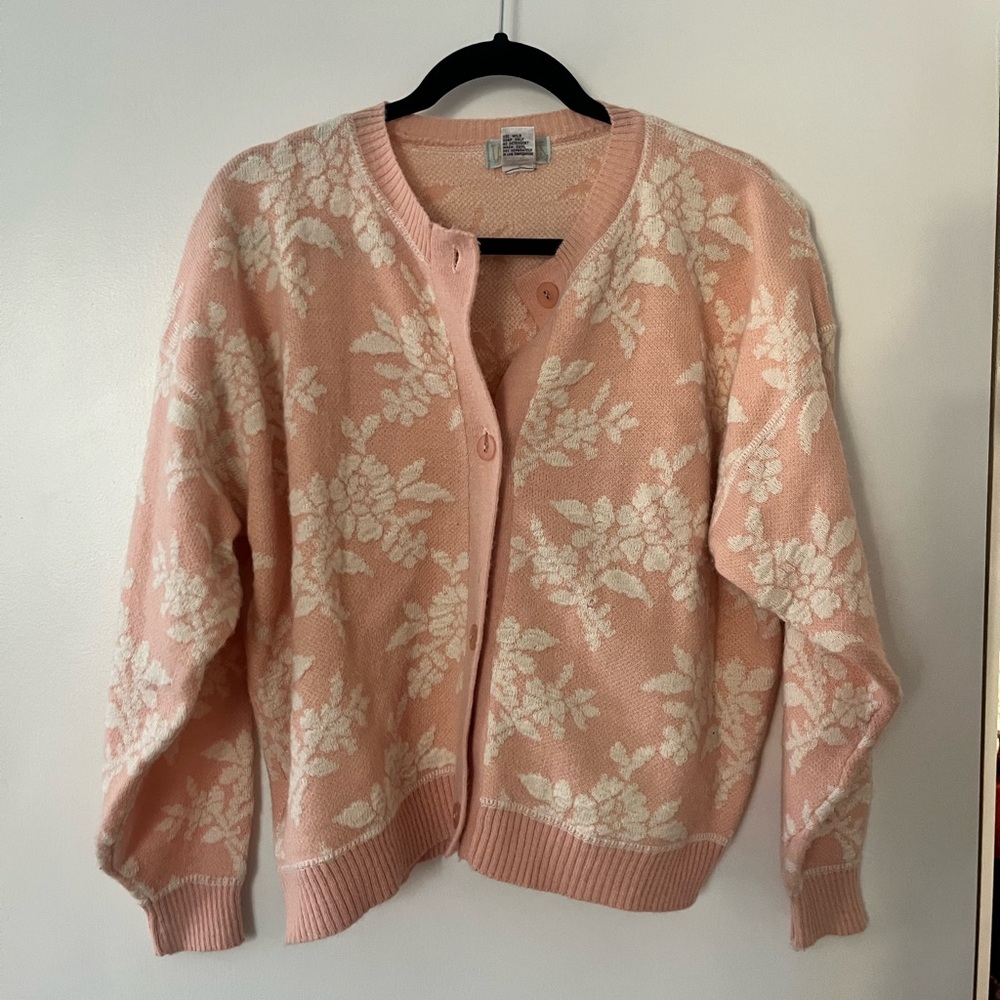 Pink Floral Cardigan